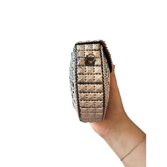 Ramla Women's Multicolor Atom Moroccan Mosaic Stone Crossbody Clutch - Picture 5 of 11